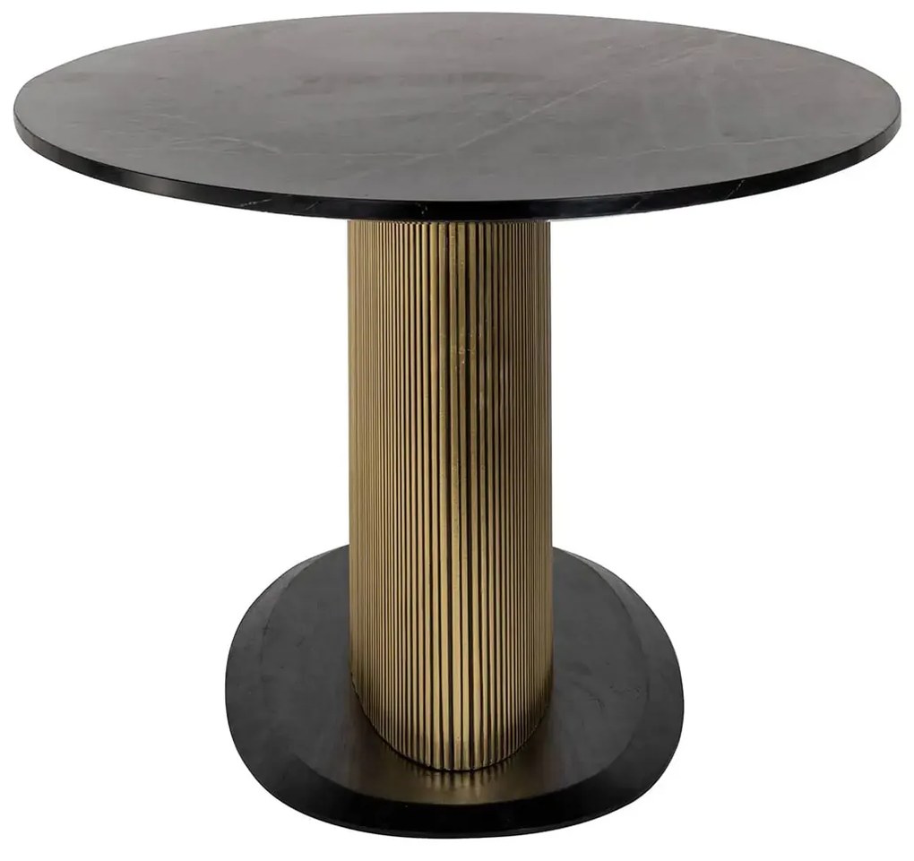 Richmond Interiors Ironville Ovale Eettafel Goud Met Marmer - 235 X 110cm.