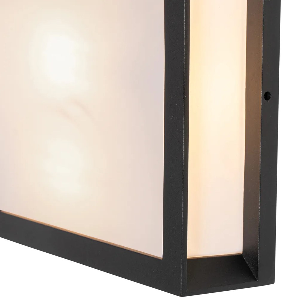Moderne buiten wandlamp zwart 2-lichts IP44 - Jeffrey Modern E27 IP44 Buitenverlichting vierkant