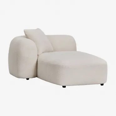 Linker Chaise Longue Module Voor Modulaire Bank In Chenille Coco Chenille Dik Wit - Sklum