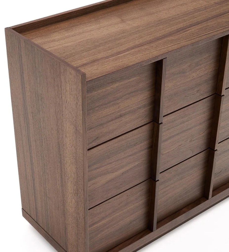 Kave Home Onix Walnoot Ladenkast Japandi - 100x50x78cm.