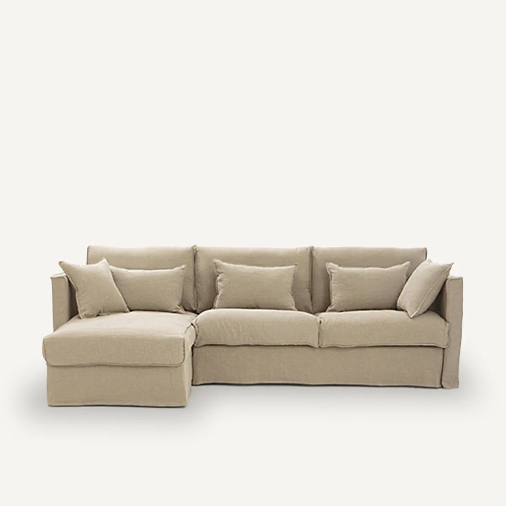 Omvormbare hoekbank. stevig stonewashed linnen, Camille