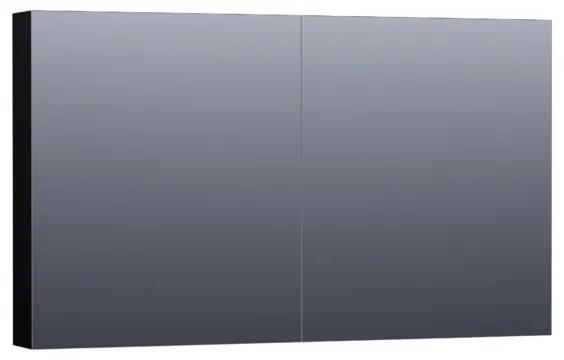 Saniclass Plain Spiegelkast 119x70x15cm Hoogglans Zwart SK-PL120HZ
