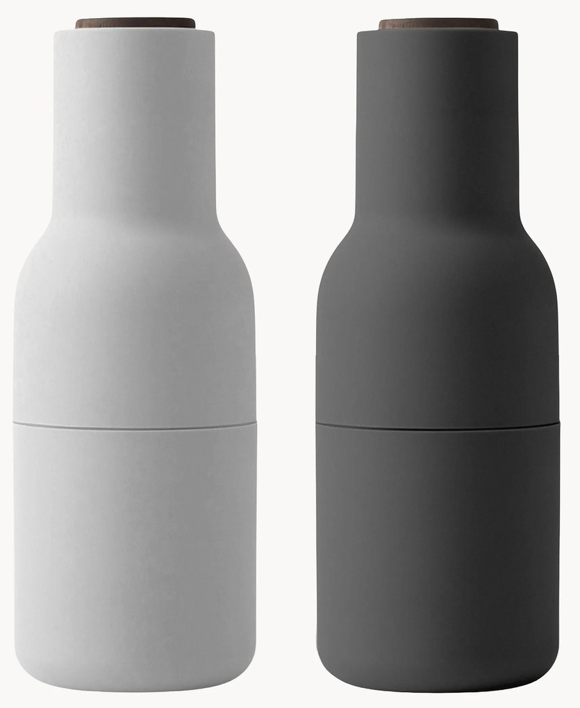Zout- en pepermolen Bottle Grinder met walnootdeksel, 2-delig