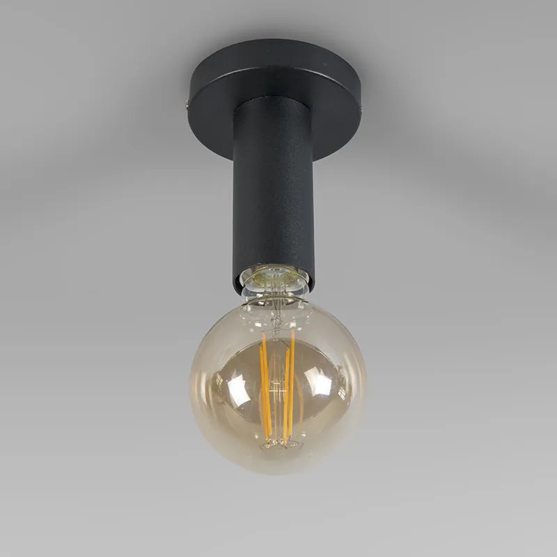 Moderne plafondlamp zwart 13 cm - Facil