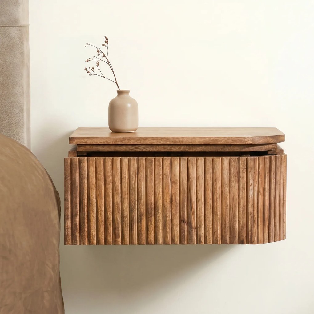 Zwevende Nachtkastjes Ribbels Set Van 2 - 40x35x20cm.