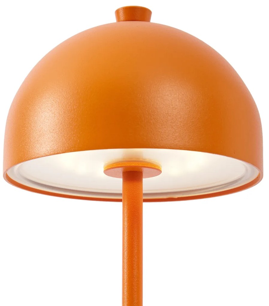 Buitenlamp met dimmer Tafellamp met dimmer oranje incl. LED IP54 oplaadbaar met laadstation - Squirrel Modern IP54 Buitenverlichting rond Lamp