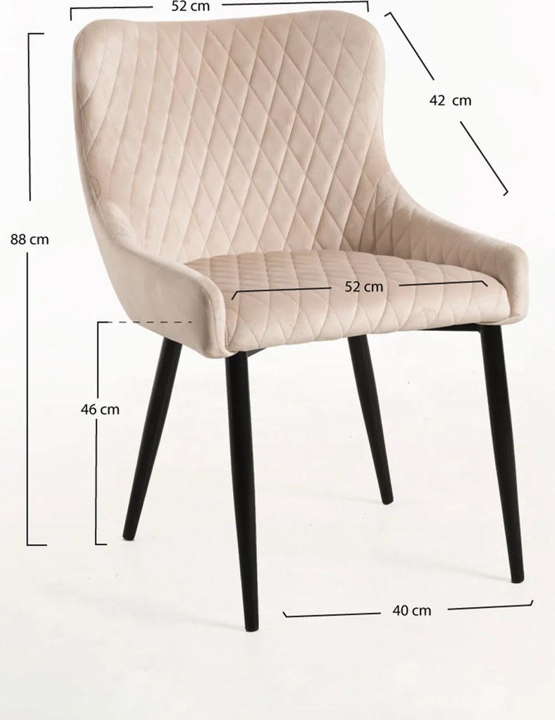 Set van 4 Sanda Fluwelen Stoelen