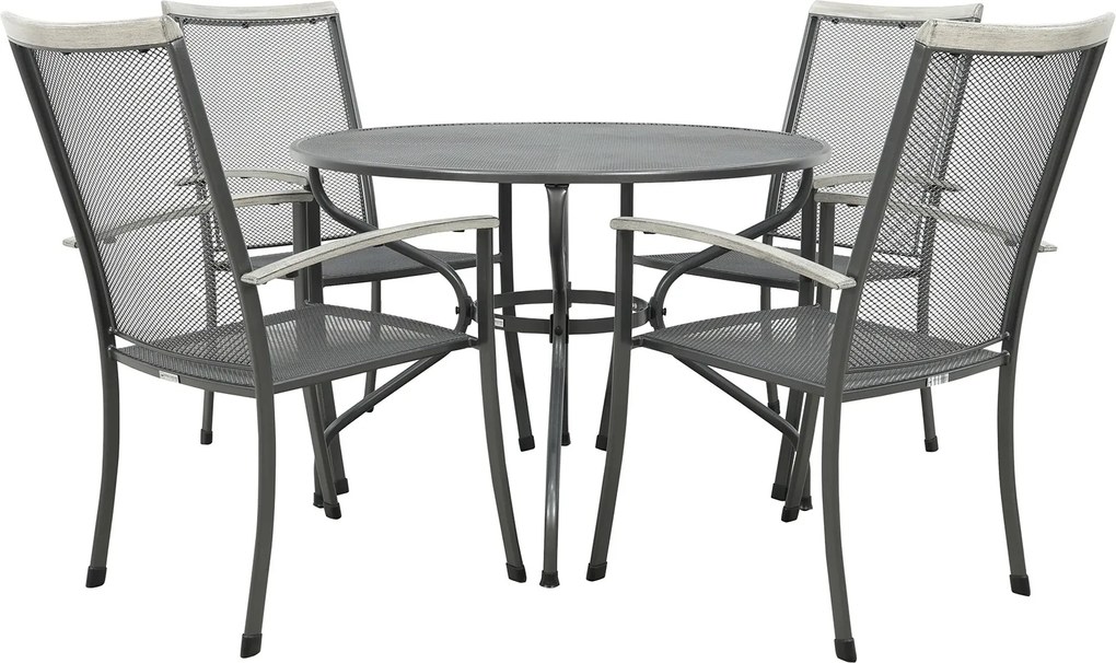 Balero ronde stapelbare bistroset strekmetaal Ø105 cm. - Antraciet