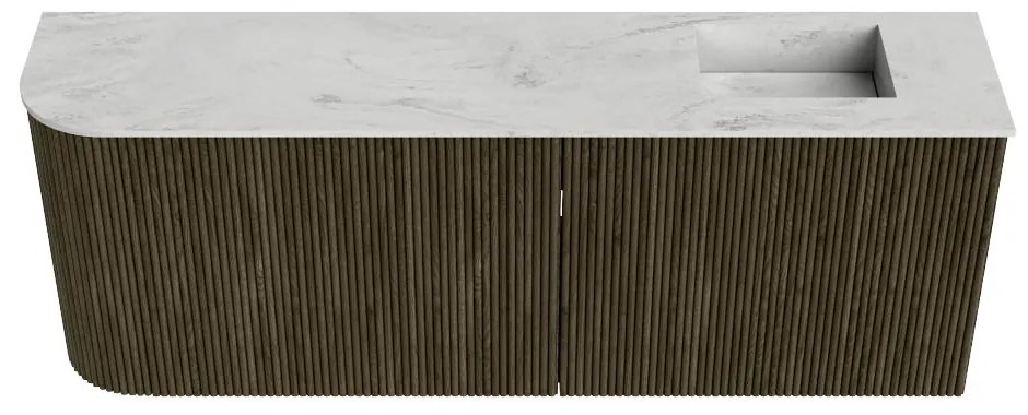 Mondiaz Joya DLux 110cm toiletmeubel ronding links shadow met wastafel faye rechts zonder kraangat opalo