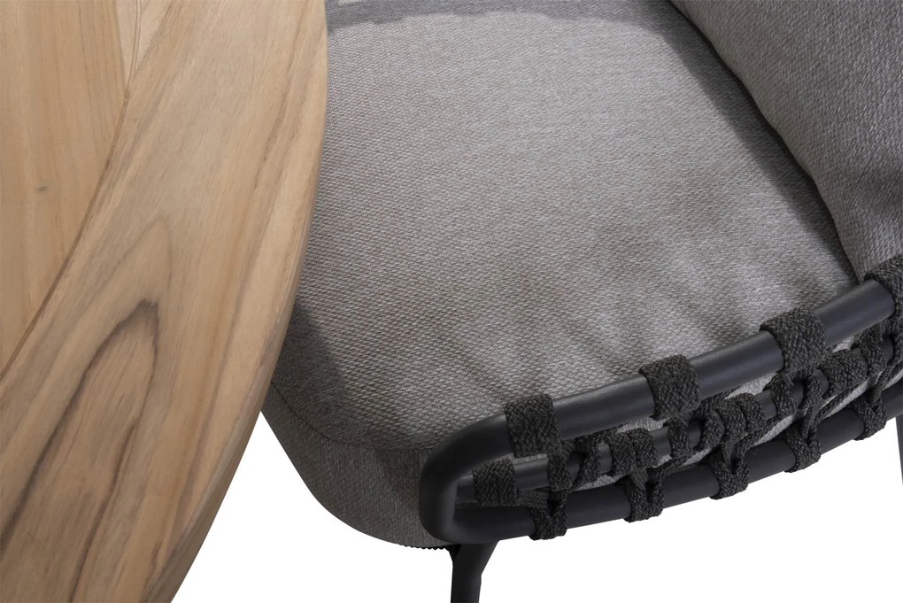 4 Seasons Outdoor Calpi low dining set met Saba tafel Ø 160 cm    antraciet weerbestendig