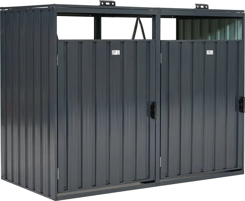 Omhulsel voor 2 afvalbakken van 120 of 240 liter Alabama CoverTech antraciet