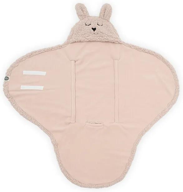 Wikkeldeken Bunny 100x105cm - Pale Pink - Babydeken