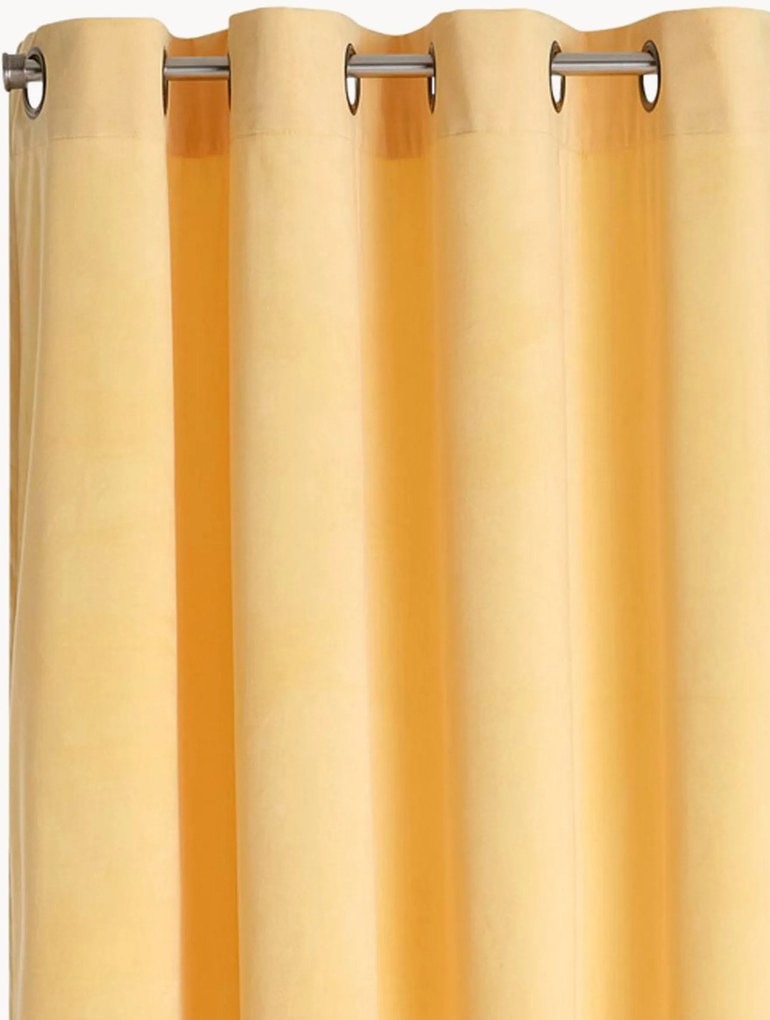 Fluwelen dim-out gordijnen Nora met ringen, 2-delig, B 140 cm