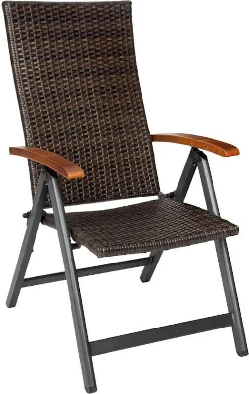 Tuinstoel relaxstoel klapstoel met hoge rugleuning - 402217
