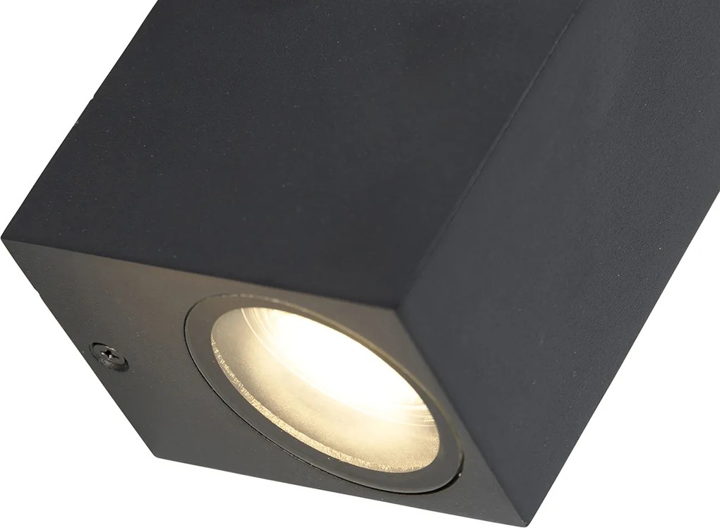 Smart moderne wandlamp zwart IP44 incl. 2 Wifi GU10 - Baleno