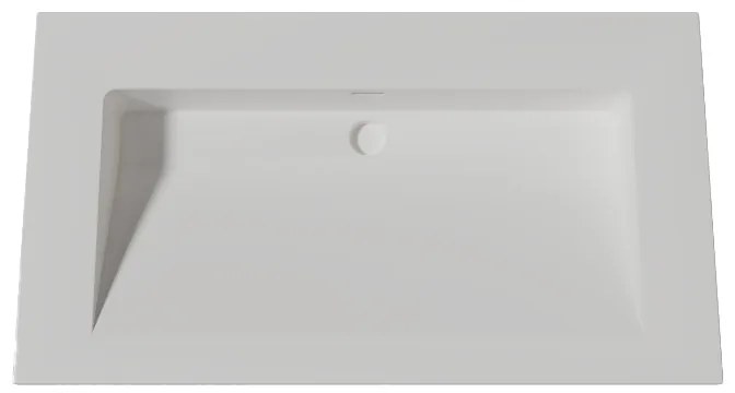 Lambini Designs Flora solid surface wastafel 80cm zonder kraangat wit mat