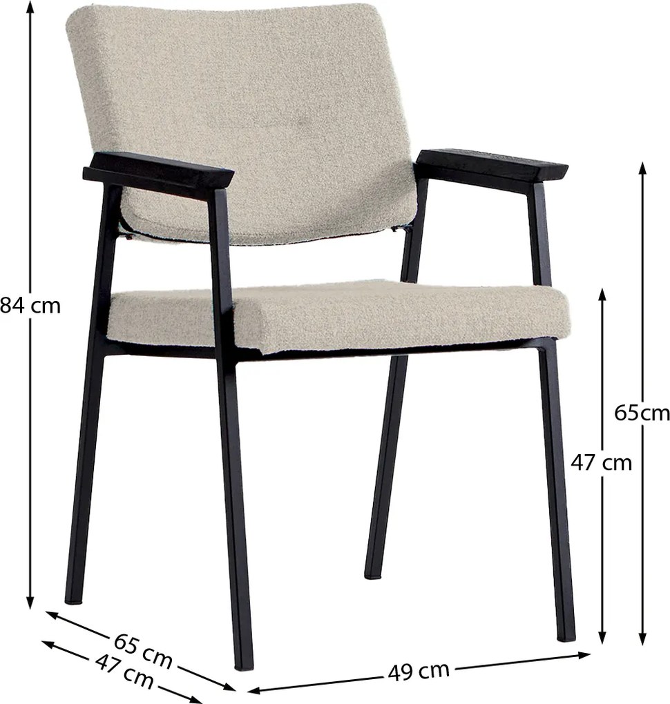 Beige Eetkamerstoel Met Armleuningen