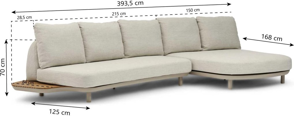 Hoek loungeset 5 personen Rope Zand/Beige  Coco Dunea