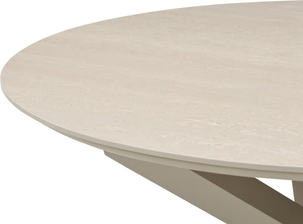 Tuinset Ronde Tuintafel 4 personen 120 cm Aluminium Zand/Beige Lifestyle Garden Furniture Timo/Xento