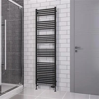 Eastbrook Tuscan Square multirail handdoekradiator 50x120cm 980W zwart mat