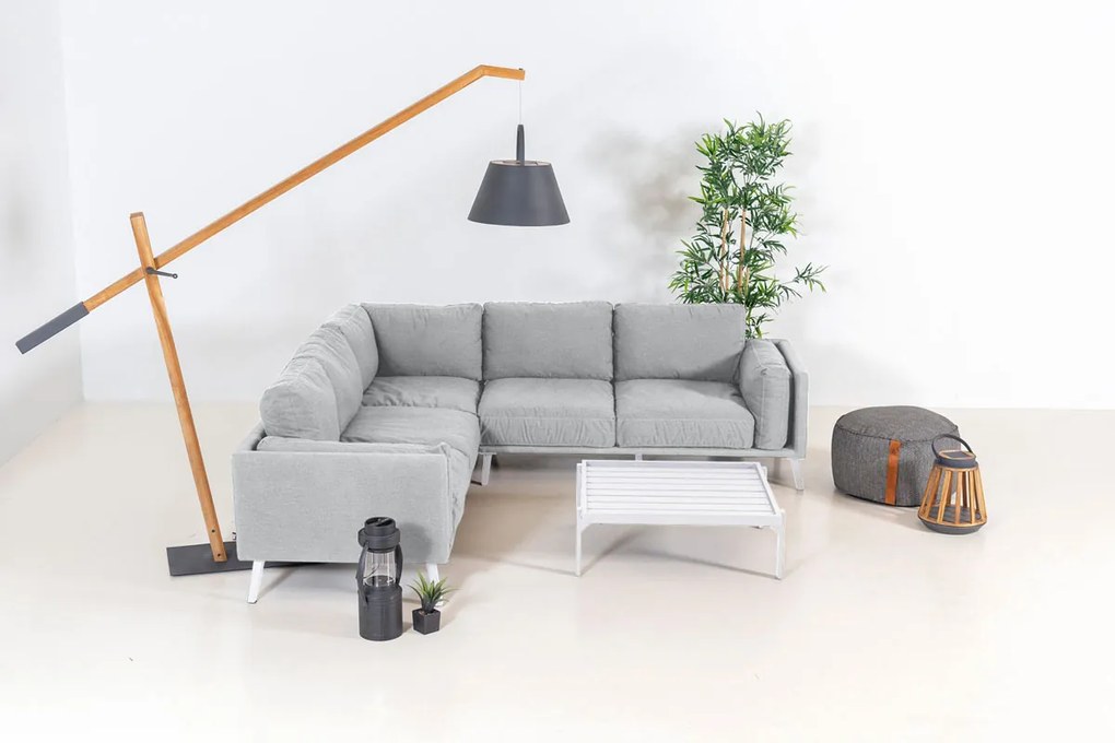 Flow. Doozy hoekbank lead chiné All Weather loungeset Lichtgrijs Sunbrella loungeset LoungesetHoek loungeset outdoor textiel - weerbestendig