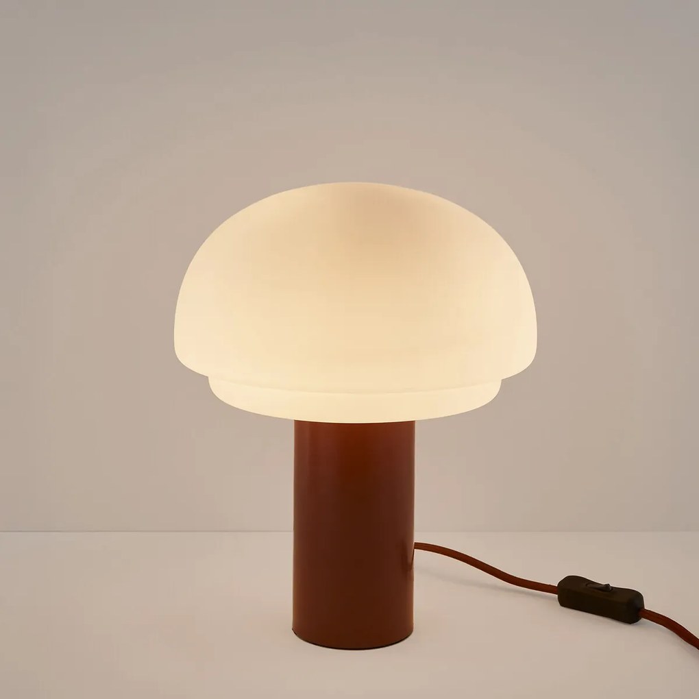 Lamp van opaalglas en ijzer H27,5 Agathilda