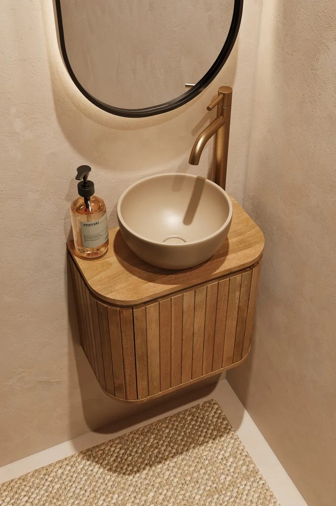 Livli Estrela toiletmeubel 40cm ribbelfront met waskom in taupe
