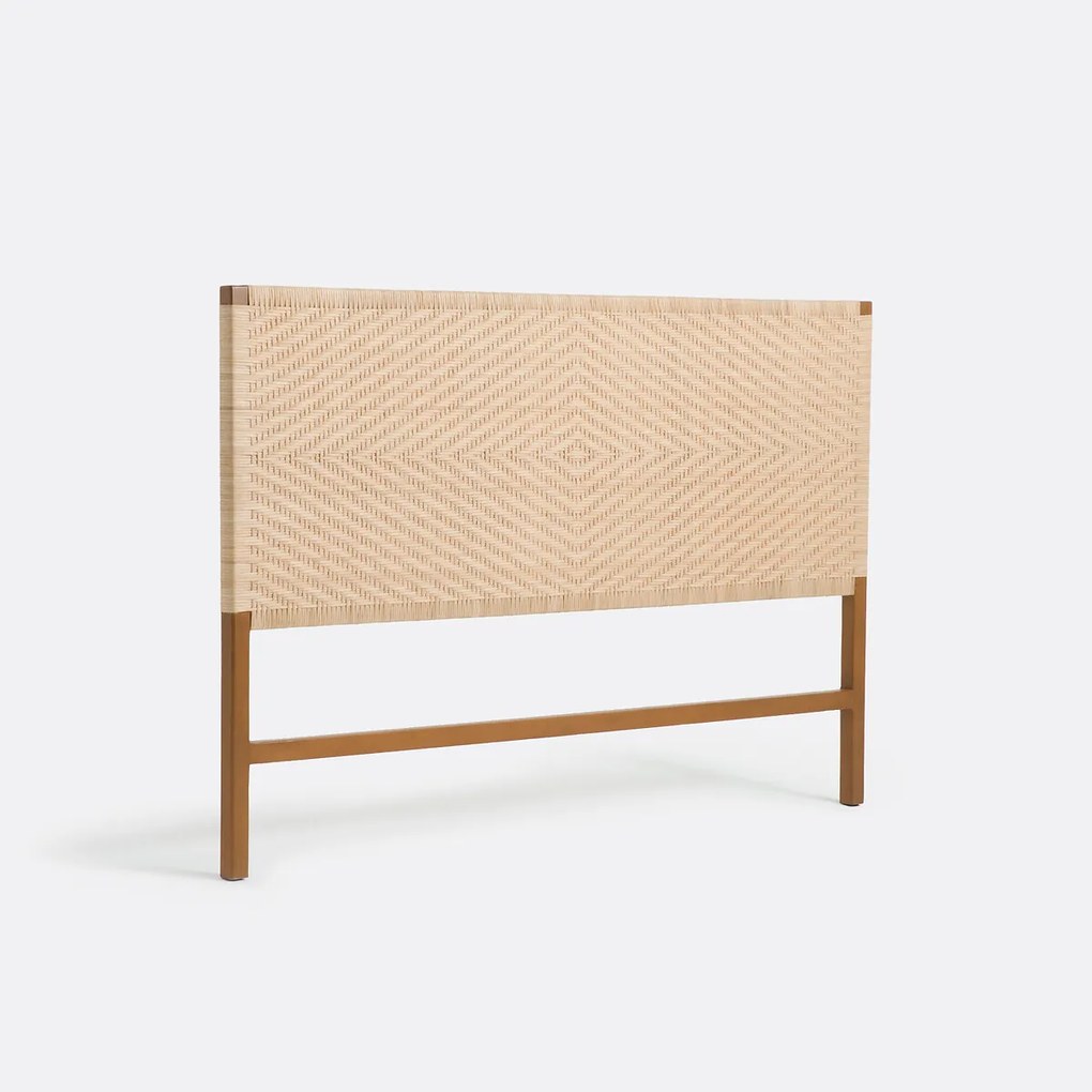 Hoofdbord in teak en wicker, Amanda