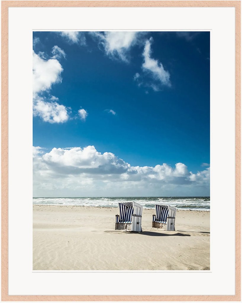 Ingelijste digitale print Hooded Beach Chairs