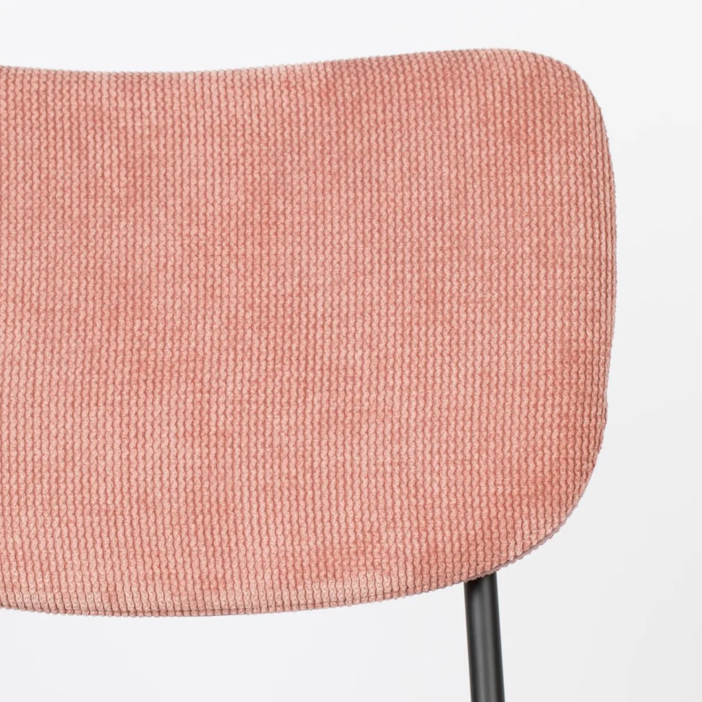 Zuiver Benson Design Eetkamerstoel Roze Stof