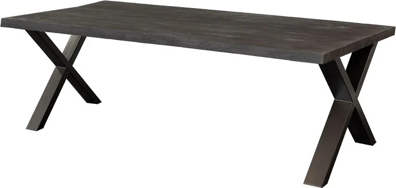 Eettafelblad massief Mango zwart - 240 x 100 x 78 cm - Bladdikte 4,0 cm