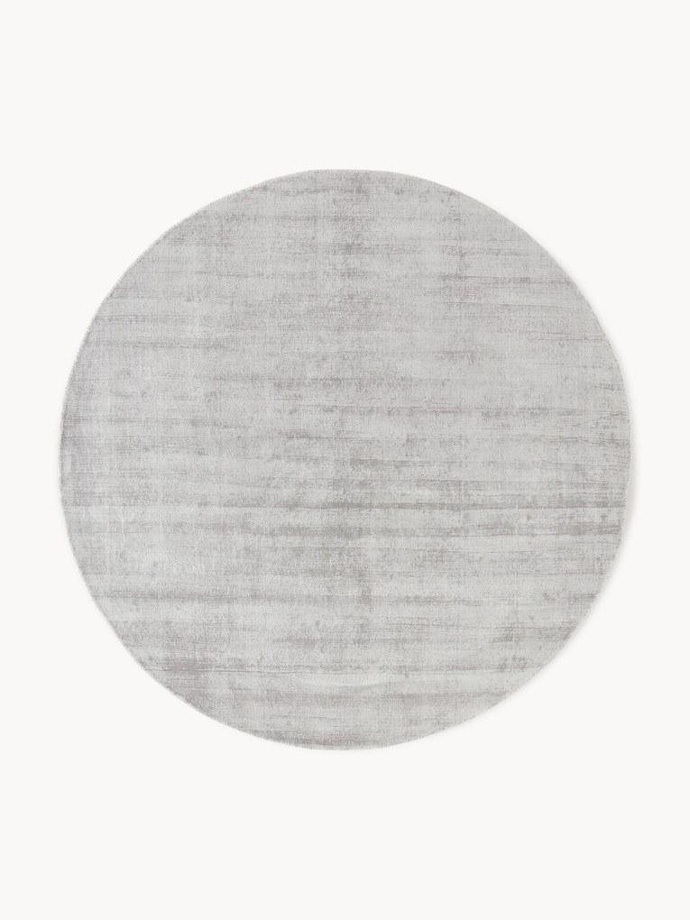 Rond handgeweven viscose vloerkleed Jane