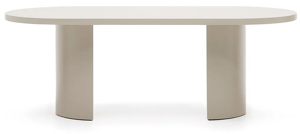 Kave Home Nealy Ovale Eettafel Beige Ecru 200 Cm - 200 X 100cm.