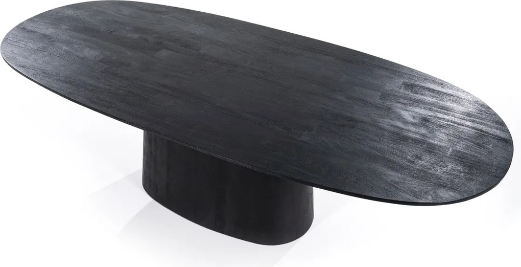 Zwarte Eettafel Ovaal 200 Cm - 200 X 110cm.