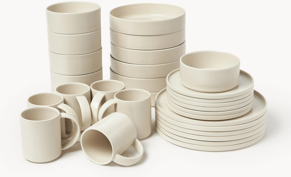 Handgemaakte ontbijtset Lowri, 6 personen, 30-delig