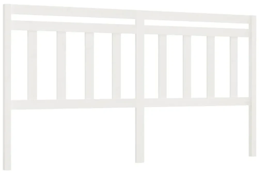 vidaXL Hoofdbord 186x4x100 cm massief grenenhout wit