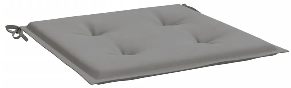 vidaXL Tuinstoelkussens 2 st 50x50x3 cm grijs