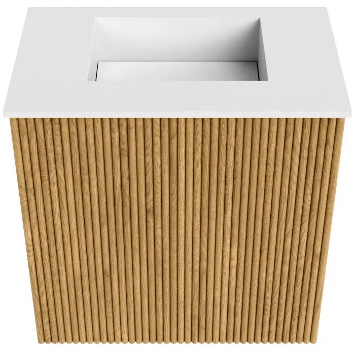 Mondiaz Joya 40cm toiletmeubel oak met wastafel faye midden zonder kraangat talc