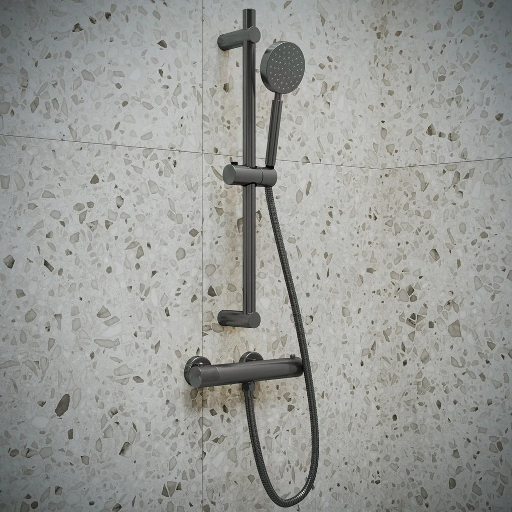 Saniclear Iron Stripes opbouw douchethermostaat verouderd ijzer - gunmetal