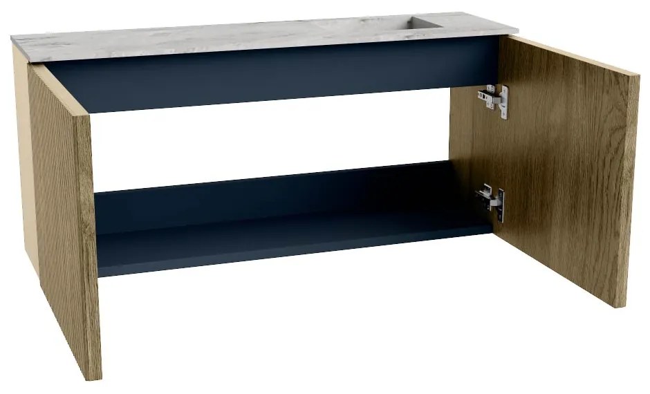 Mondiaz Joya DLux 90cm toiletmeubel dusk met wastafel faye rechts 1 kraangat glace
