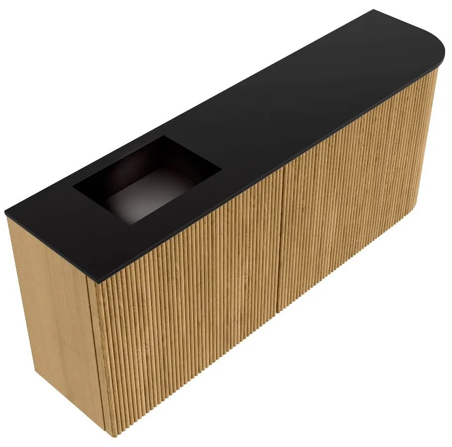 Mondiaz Joya 100cm toiletmeubel ronding rechts oak met wastafel faye links 1 kraangat urban