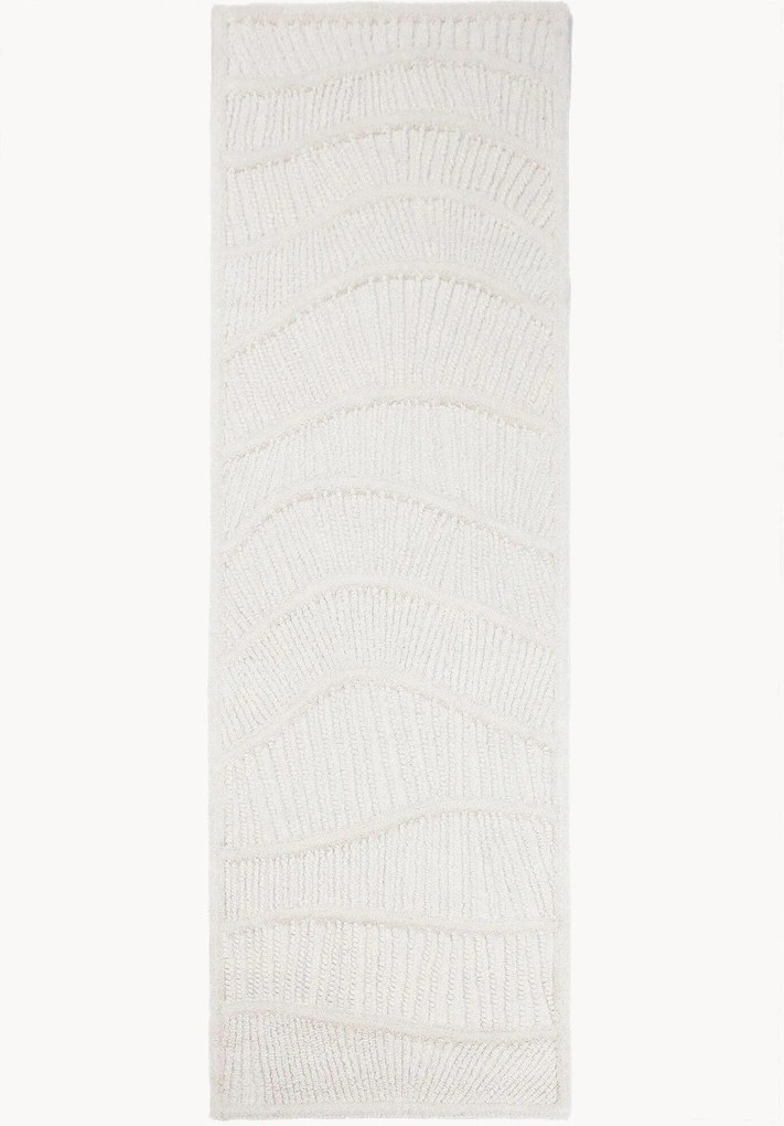 Handgetufte hoog-laag wollen loper Sculptured Wave