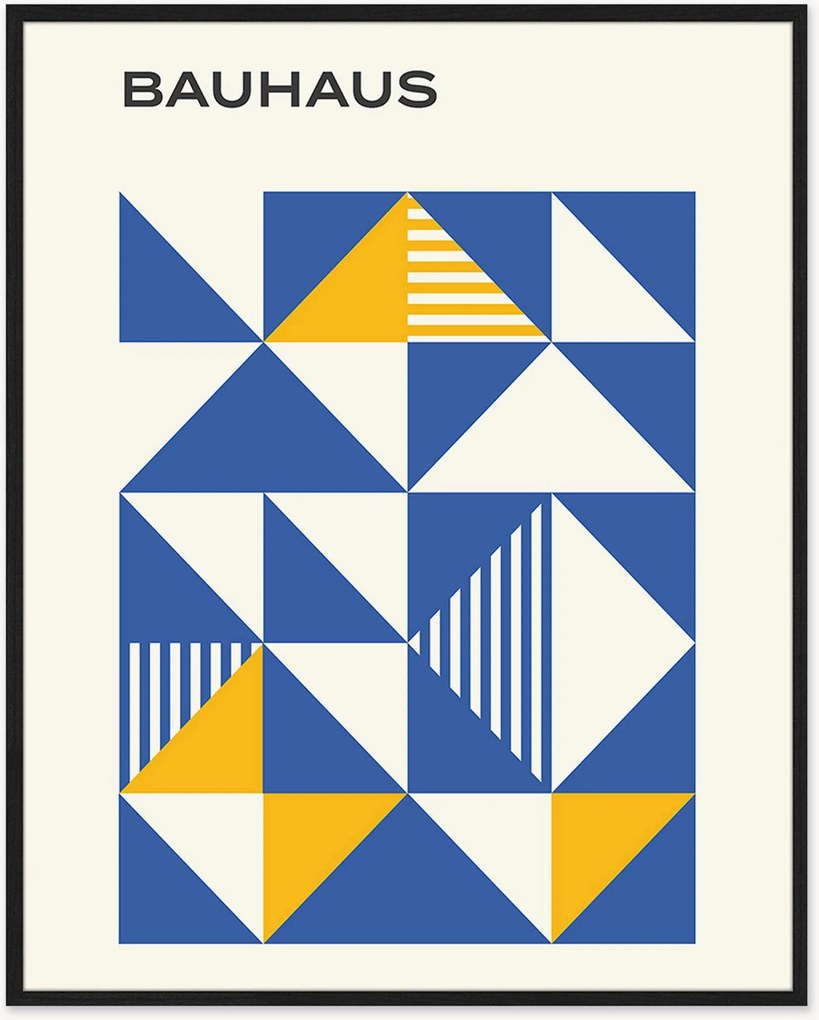 Ingelijste digitale print Bauhaus Blue Poster