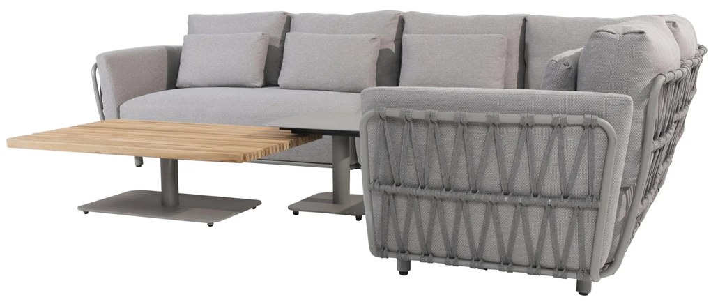 4 Seasons Outdoor Evolve hoekbank XL met Plato tafel(s) SALE Loungebank   antraciet weerbestendig