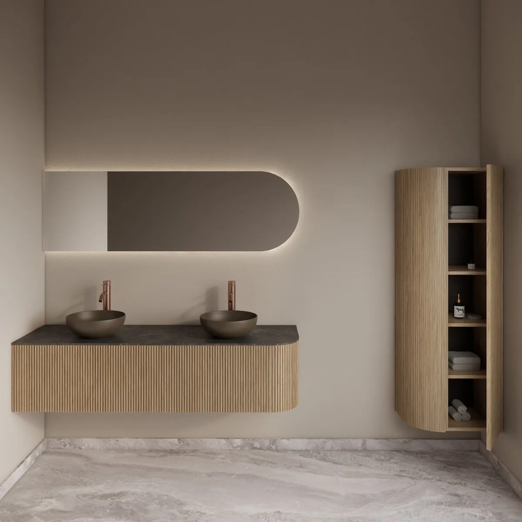 Gliss Design Alluro kolomkast 160cm met ronding links mist