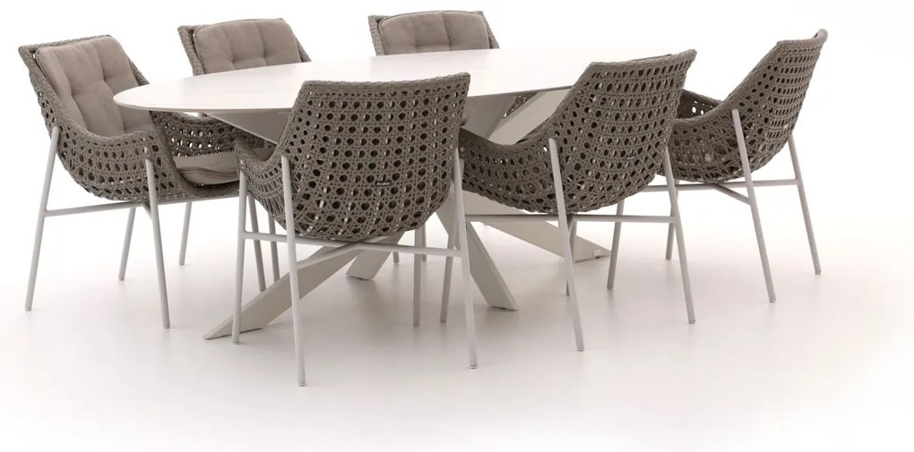 Manifesto Novara/Furato ellips 240cm dining tuinset 7-delig
