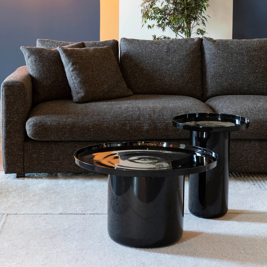 Zuiver Shiny Bomb Zwarte Design Salontafel Rond - 67 X 67cm.