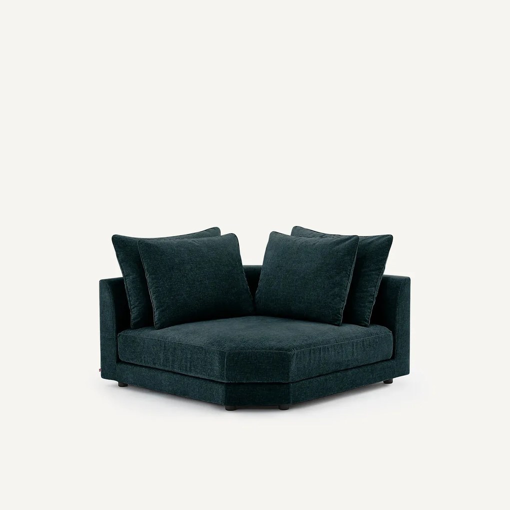 Modulair hoekbank in chenille fluweel, TIBERIO