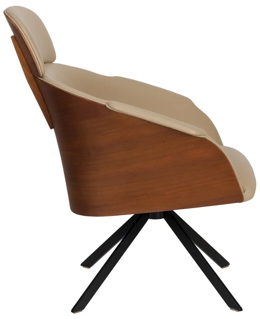 Zuiver Frie Walnoot Loungestoel Leatherlook