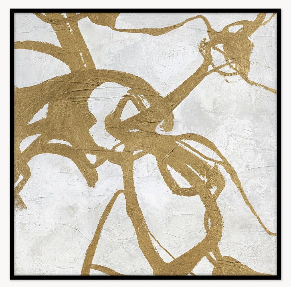 Handbeschilderde canvasdoek Goldplay met houten frame